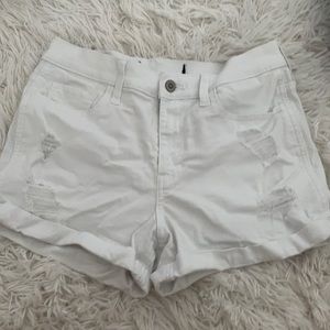 Hollister white jean shorts